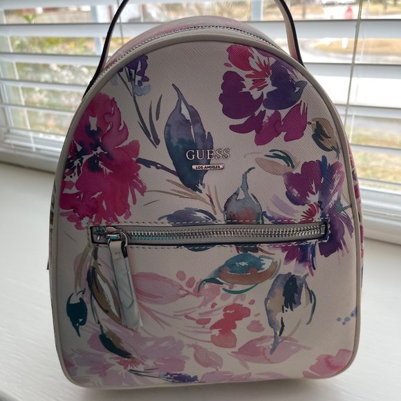 New Guess Pink Floral Mini Backpack - Picture 11 of 11